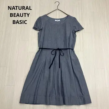 NATURAL BEAUTY BASIC 핀턱 플레어 원피스 L