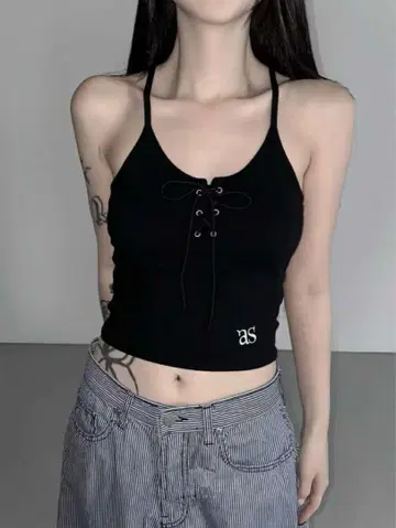 ason 블랙 탱크탑 S