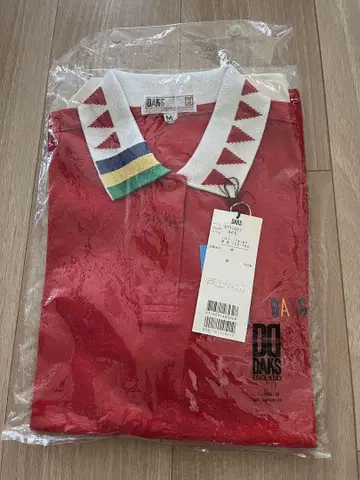 DAKS 레드 골프 피케 셔츠