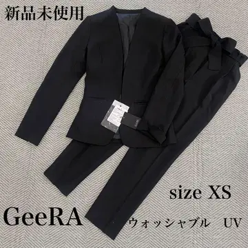 새상품 GeeRA 세탁 가능 노카라 테이퍼드 팬츠 셋업 수트