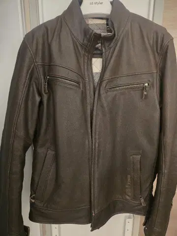 DEHNE MOTORCYCLE 브라운 가죽 자켓