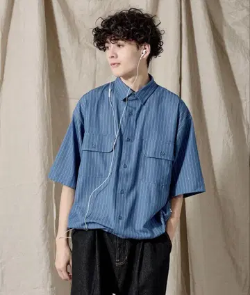 WETTEMPT 바지 스트라이프 드로 코드 셔츠 반팔 셔츠 beams