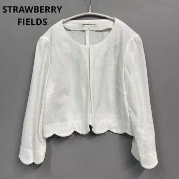 STRAWBERRY-FIELDS 스캘럽 노카라 자켓 화이트