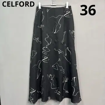 셀포드 오하시 미유키 콜라보 스커트 롱 플레어 스커트 36