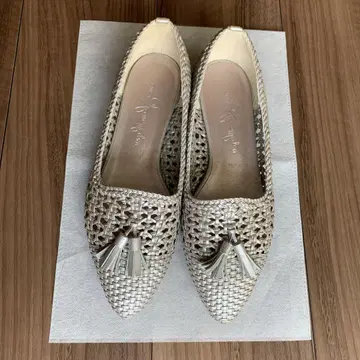 긴자 카네마츠 메쉬 태슬 플랫 슈즈 23.5cm