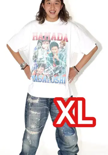 sapeur 사풀 하마짱 하마다 티셔츠 XL 투어 화이트