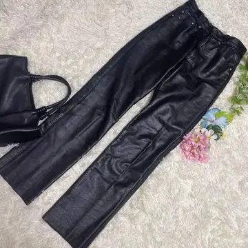 90s schott 가죽 팬츠 블랙 천연 가죽 빈티지 USA제 28 S
