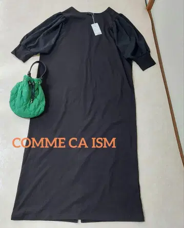 새상품 COMME CA ISM 컴시즘 벌룬 소매 롱 원피스 6부 소매