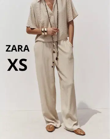 ZARA 자라 허리밴딩 와이드 레그 팬츠