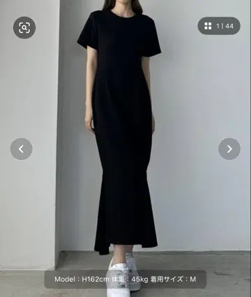Louere 스트레치 컷 원피스 머메이드 블랙 S