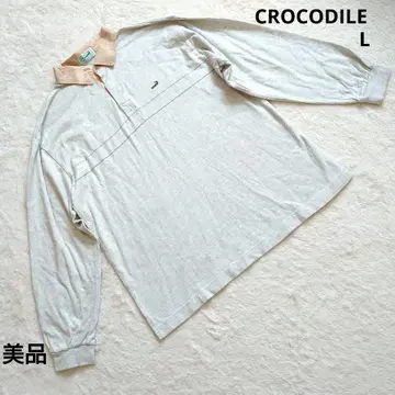 새상품급 CROCODILE 크로커다일 라이트 그레이 맨투맨 피케 셔츠 L