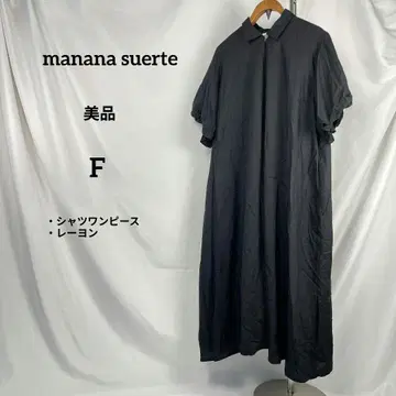 새상품급 manana suerte 셔츠 원피스 블랙 레이온 안티로자