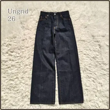 Ungrid 하이 웨스트 루즈 스트레이트 데님 인디고 26