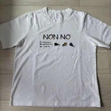 마드모아젤 논논 NON NO 자수 티셔츠 화이트 반팔 미사용 새상품