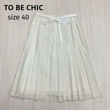 TO BE CHIC 플리츠 종아리 기장 스커트 린넨 블렌드 40