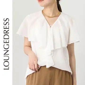 Loungedress 보일 프릴 블라우스 라운지 드레스 화이트