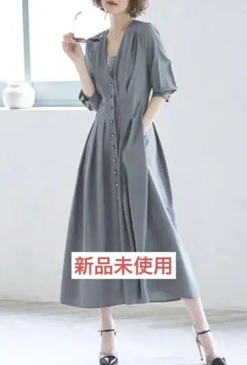 RUIRUE BOUTIQUE 2way 프론트 버튼 턱 원피스