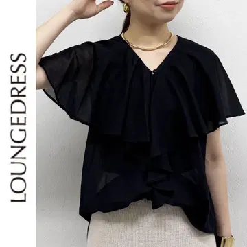 새상품 Loungedress 보일 프릴 블라우스 라운지 드레스 블랙