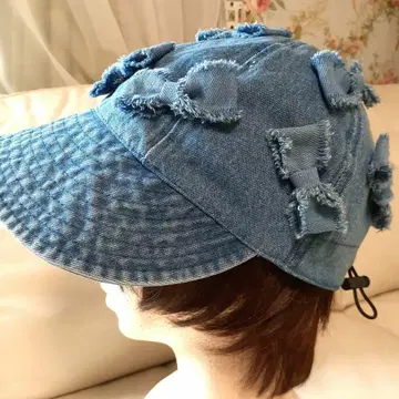 초귀여운 리본 리본 오리지널 데님 캡