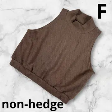 'non-hedge' 여성용 리브 슬리브리스 풀오버 브라운 F
