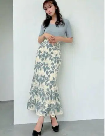 리젝시 레이스 도킹 컷 머메이드 원피스