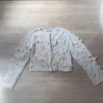 SEAROOMLYNN 베이지 리본 가디건