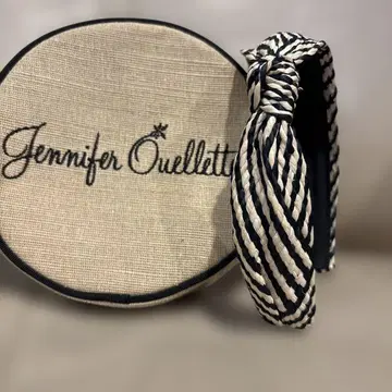Jennifer Ouellette 헤어밴드 블랙과 화이트 스트라이프