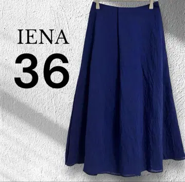 이에나 iena 플레어 스커트 롱 린넨 36 S 네이비 파랑