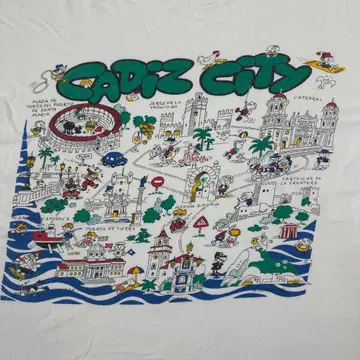 90s Cadiz city 카디스 시티 티셔츠 디자인 빈티지
