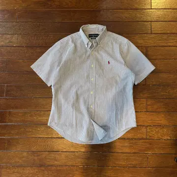 90s Ralph Lauren 축구 스트라이프 반팔 셔츠
