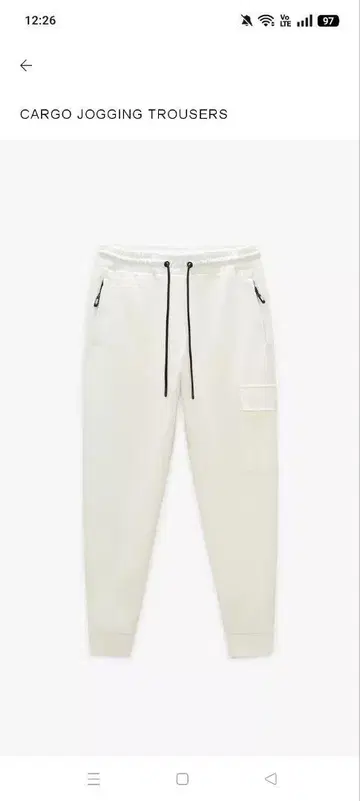 자라 CARGO JOGGING TROUSERS 화이트 2개 세트