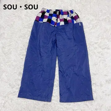 SOU SOU 울 몸빼 모슬린 하마마쓰 팬츠 일본제 블록 절개