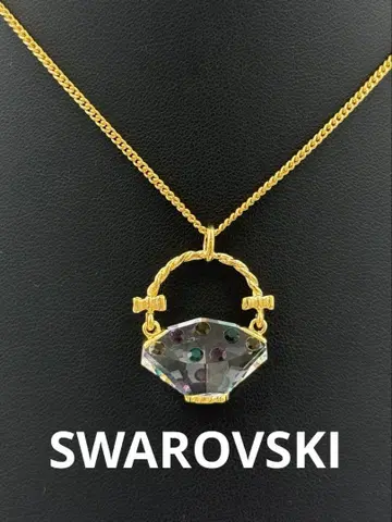 SWAROVSKI 스와로브스키 백 모티브 목걸이 반짝반짝 새상품급