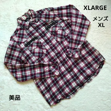 새상품 XLARGE 엑스라지 레드 체크 무늬 긴팔 셔츠 남성용 XL