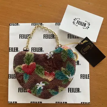 FEILER 페이러 플루팅 하트 파우치 체인 포함