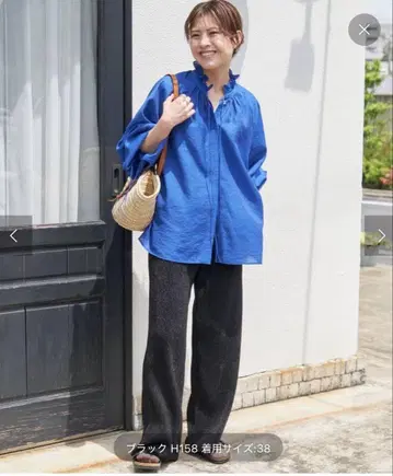 Spick and Span 라메 세미 와이드 이지 팬츠 36