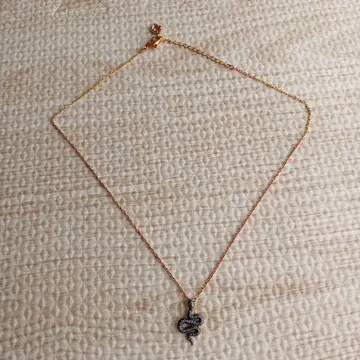 클리어런스 세일 스와로브스키 Swarovski 뱀 목걸이 골드 블랙
