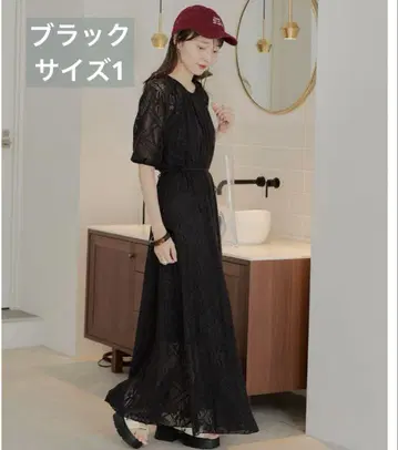 카스타네 컷 레이스 개더 원피스
