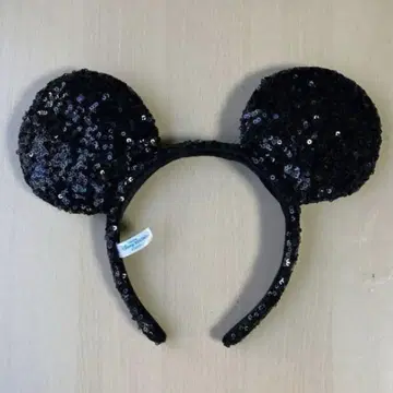 미키 귀 머리띠 블랙 스팽글 디즈니 Disney
