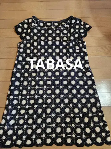 TABASA 꽃무늬 레이스 모티브 반팔 원피스 36