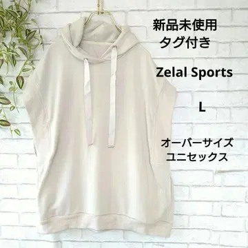 미사용 새상품 Zelal Sports 베이지 프렌치 슬리브 후드티 L