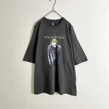 THE JOKER 조커 반팔 티셔츠 빅 프린트 차콜 그레이
