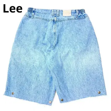 Lee 데님 하프 팬츠 컷오프 캐주얼 로고 패치 블루 M