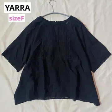 YARRA 레이스 핀턱 코튼 블라우스 블랙 프리 사이즈