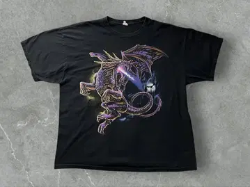 드래곤 그래픽 티셔츠 블랙 2XL