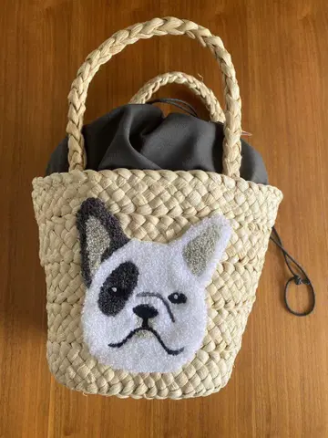 미사용품, 택 포함, FURRY 바스켓 백, 프렌치 불독, 프렌치 불독