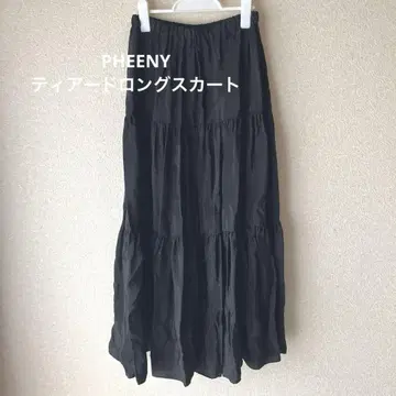 PHEENY 티어드 롱 스커트
