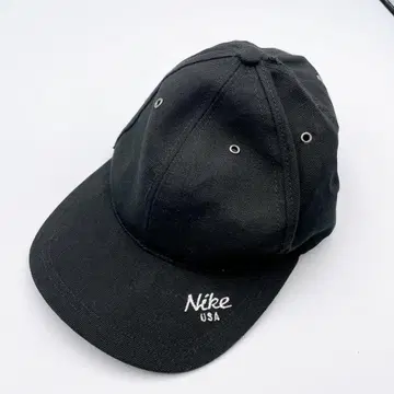 90s NIKE USA 화이트 택 사이드 스우시 자수 로고 6패널 캡