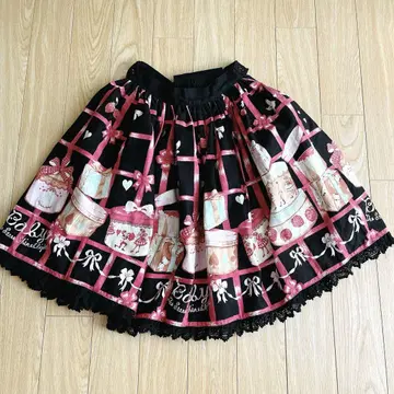 BABY, 선물 상자 패턴 스커트 블랙