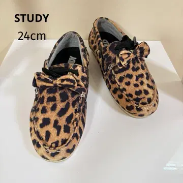 STUDY 스터디/레오파드 로퍼 슬립온 24cm